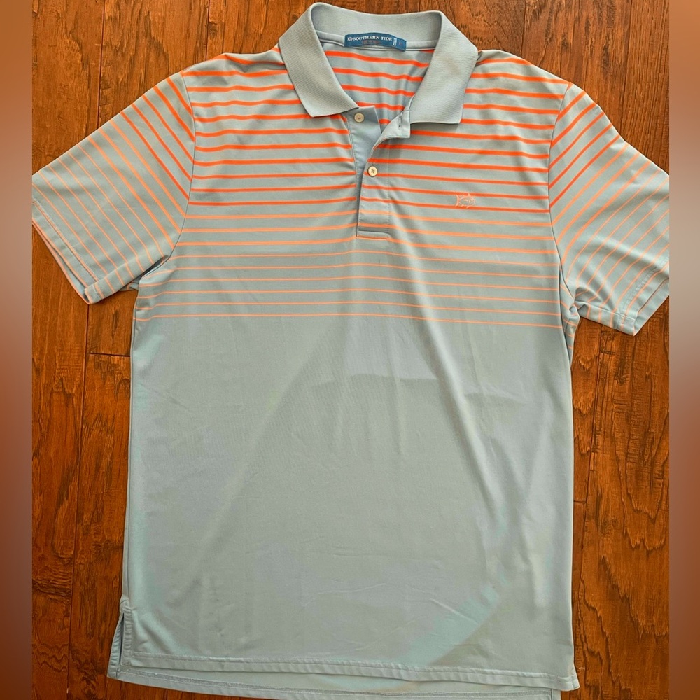 Southern Tide Mens Tide to Trail Polo Shirt Golf Performance Stripes Size Large